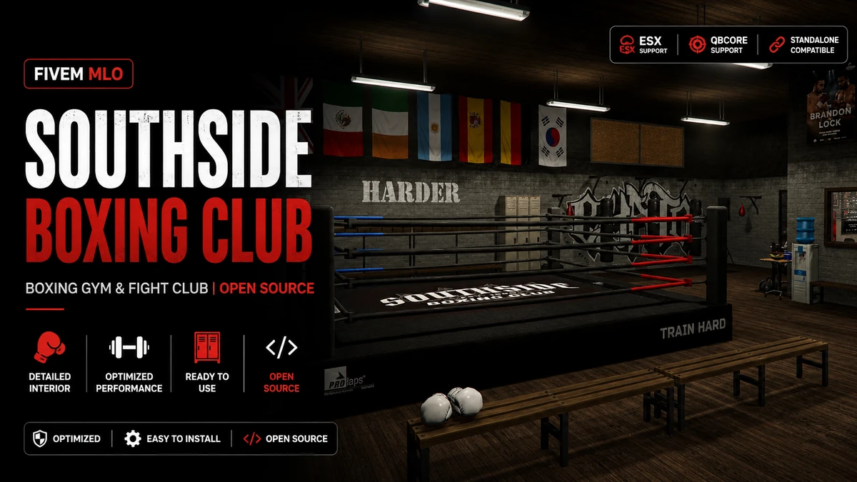 Southside Boxing Club MLO FiveM | Boxing Gym & Fight Club | Open Source